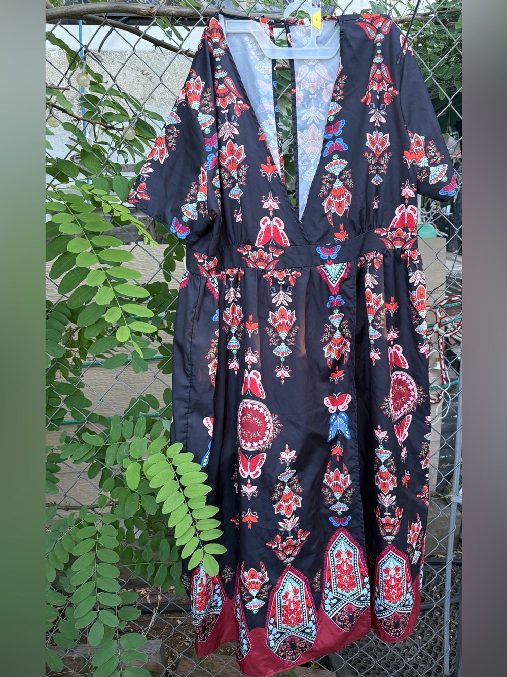 XXL bohemian butterfly mandala floral pattern dress festival